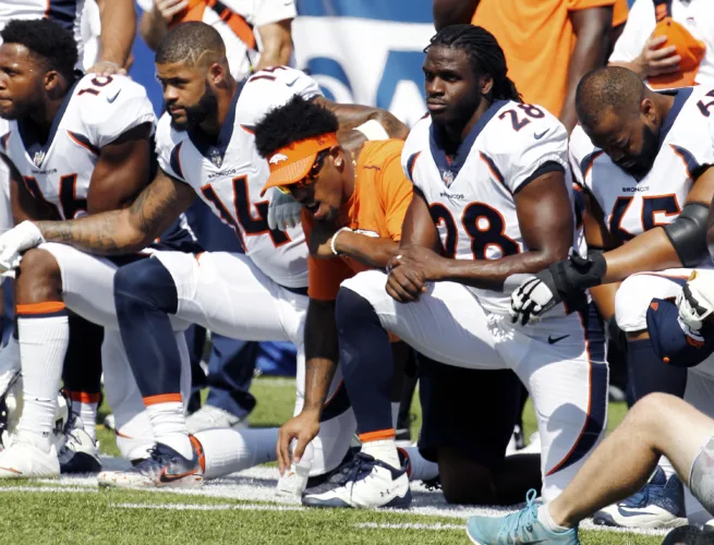 Today in History: 2017, Protesting NFL players take a knee